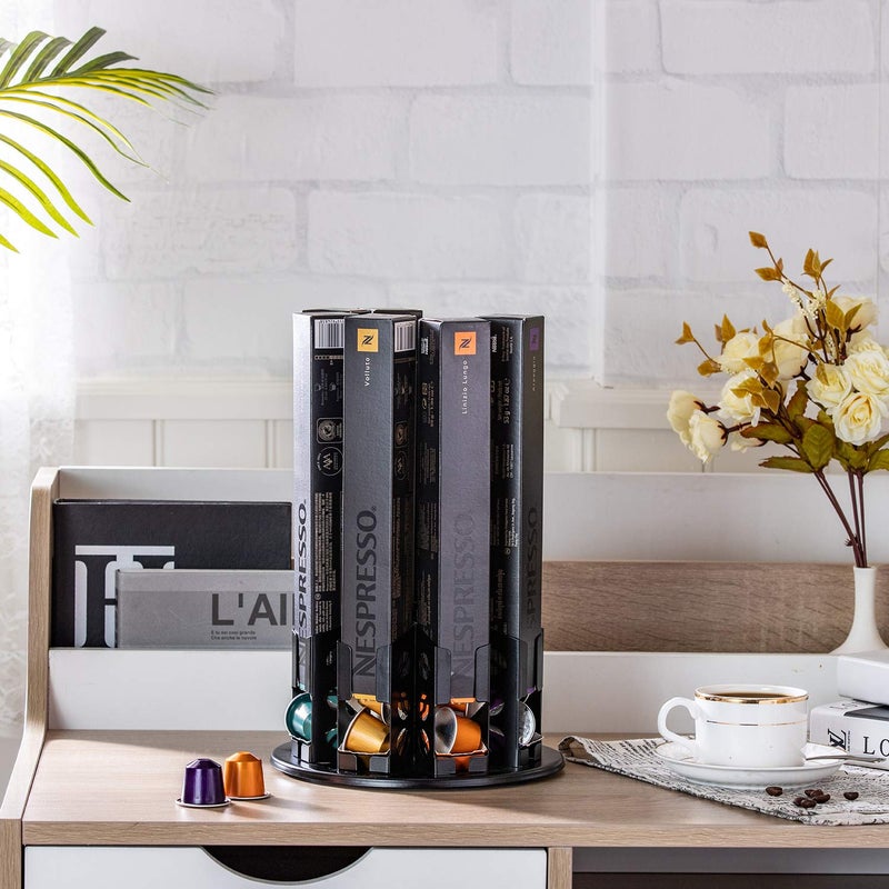 FlagShip Nespresso Pod Holders Storage Carousel Coffee Nespresso Original Line Capsules Holder Coffee Capsules Holder Organizer Stand Small 80 Pods Originalline - Image 3